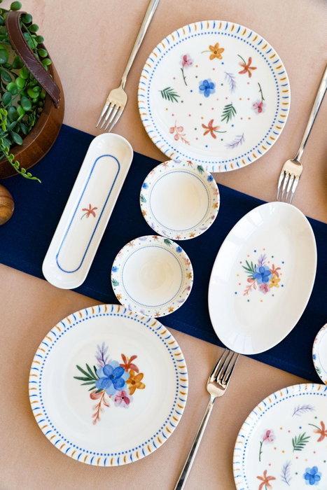 Hermia Dalya 16 Set de Desayuno de Porcelana de 16 Piezas